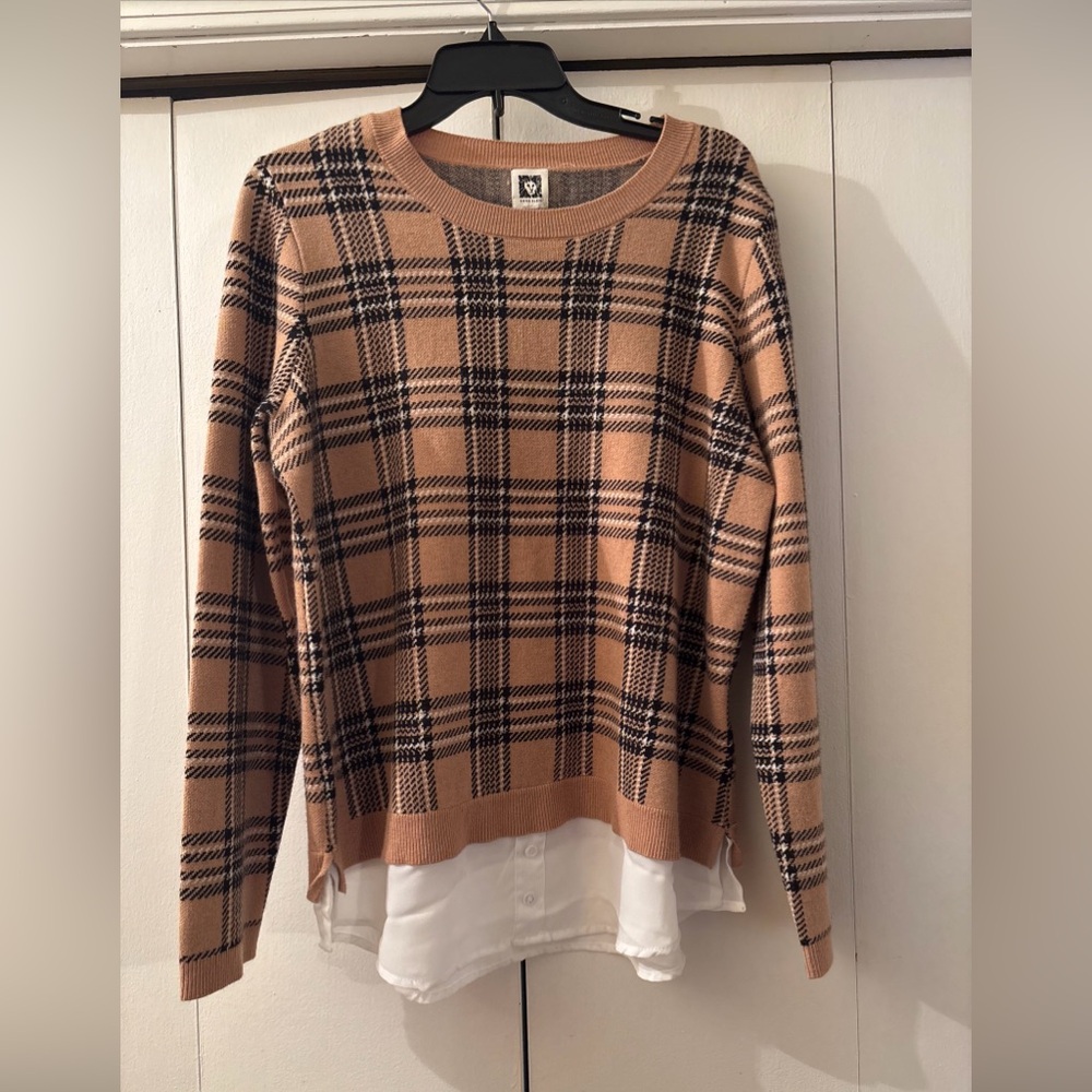 Women’s Anne Kline Plaid Sweater LARGE